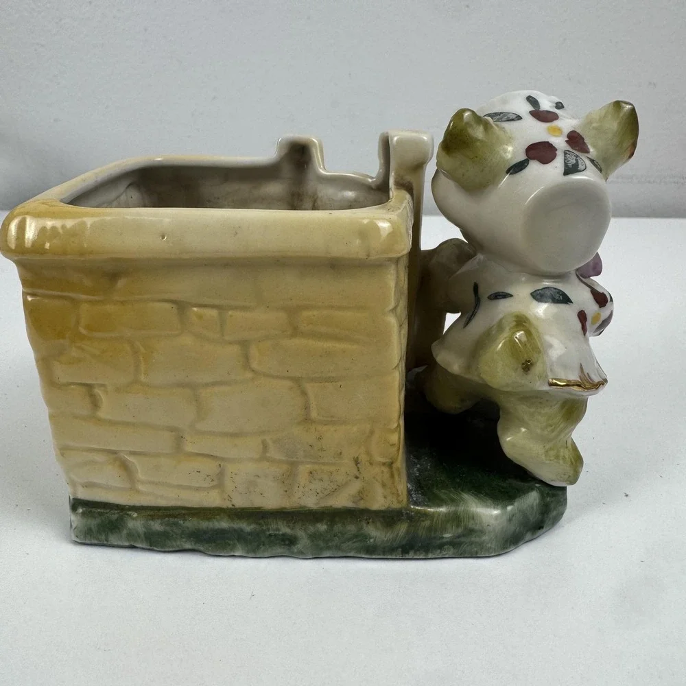 Vtg‎ Napco Style Big Eye Girl Planter Japan Mid Century Kitsch Vase Wales